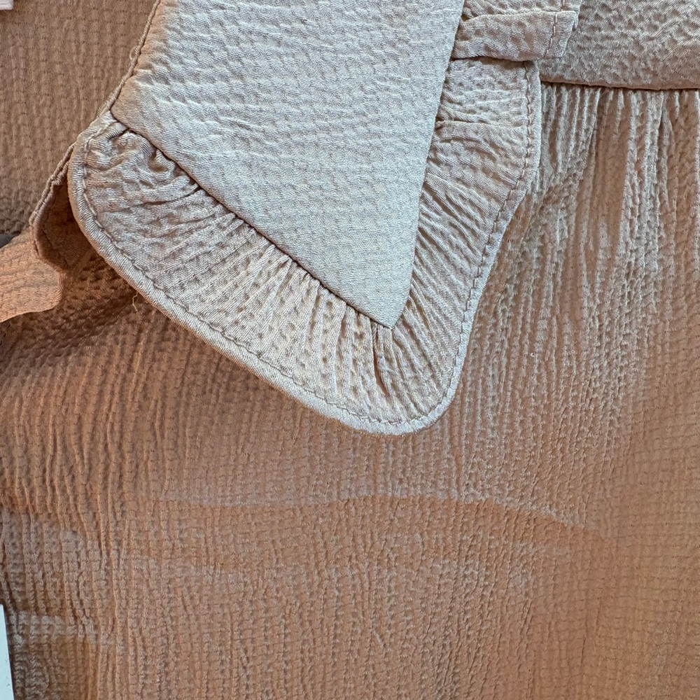 Max Studio Gold Dark Champage Ruffle Blouse XS - Picture 2 of 6